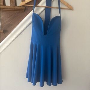 Bebe Vibrant Blue Halter Dress